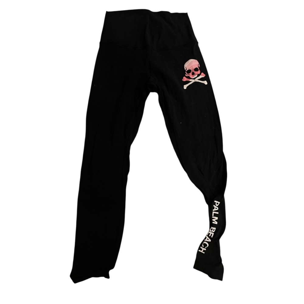 Lululemon x Soul Cycle Skull Crossbones Palm Beach Cropped Leggings Size 6